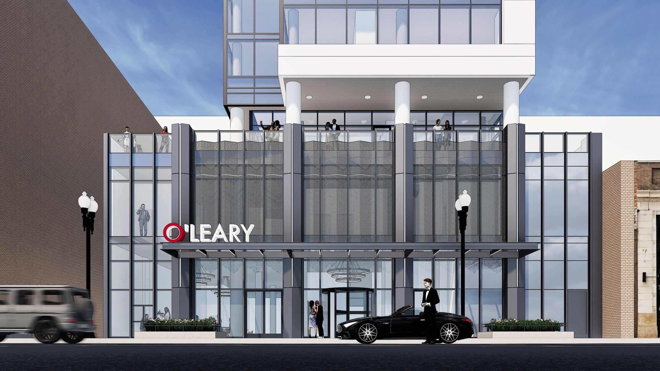 424 S Wabash hotel retail base and entrance, Loop Chicago