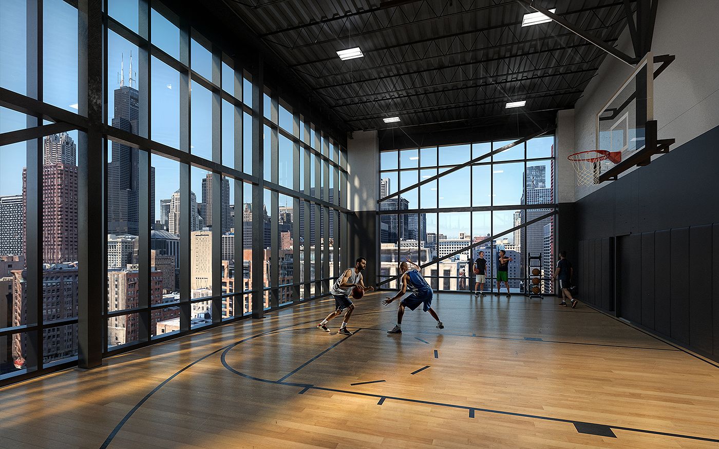 626 S Wabash basketball court amenity, South Loop Chicago