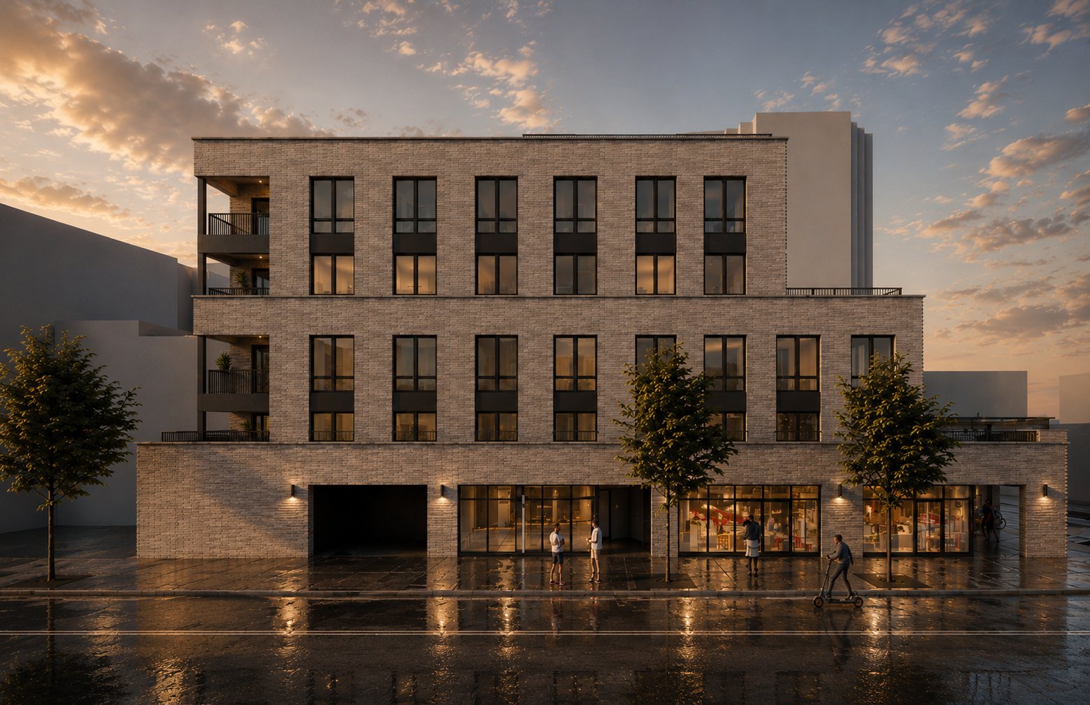 The Arris facade study rendering, East Lincoln Park Chicago