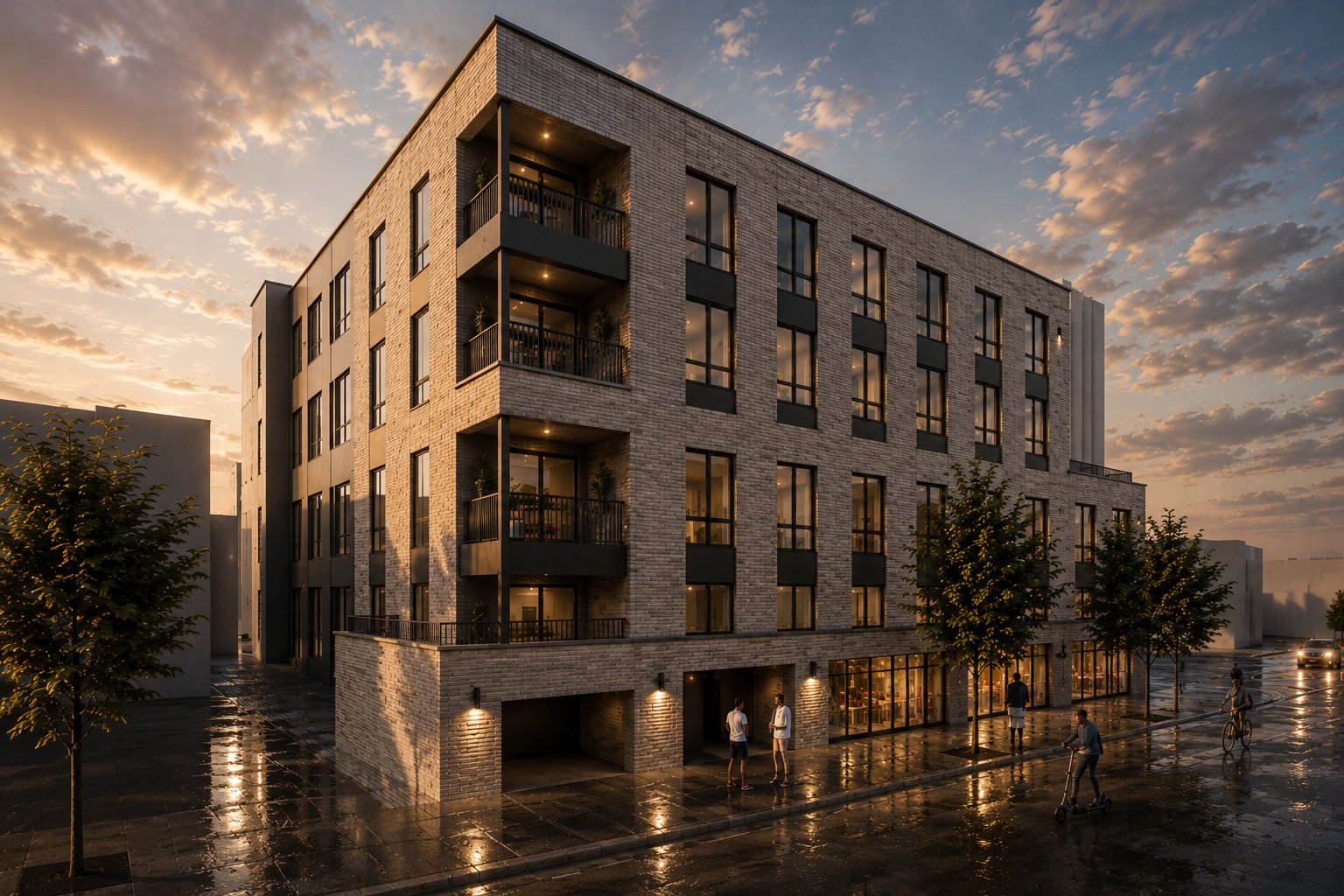 The Arris corner view rendering, Clark and Wrightwood, Lincoln Park Chicago
