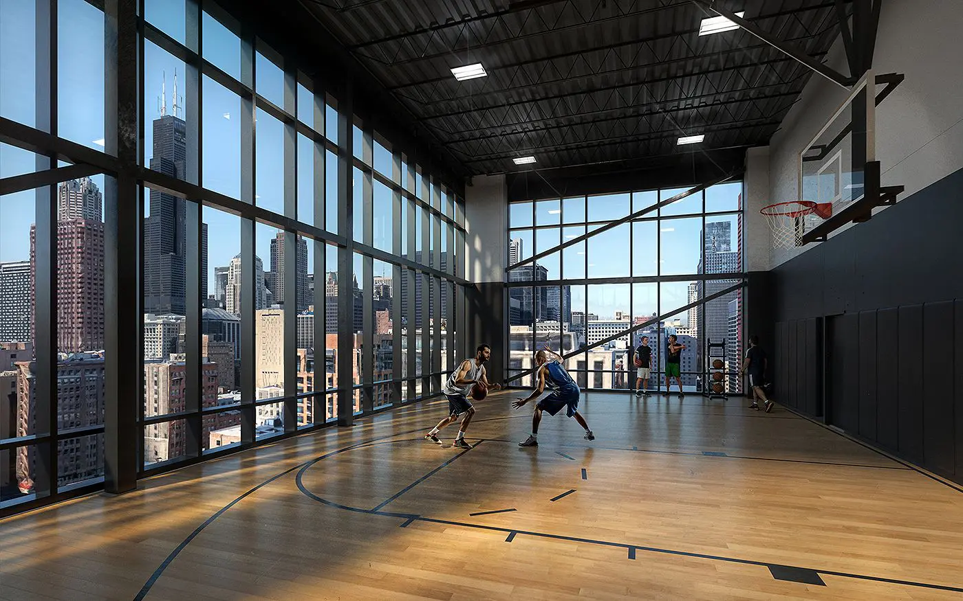 626 S Wabash basketball court amenity, South Loop Chicago