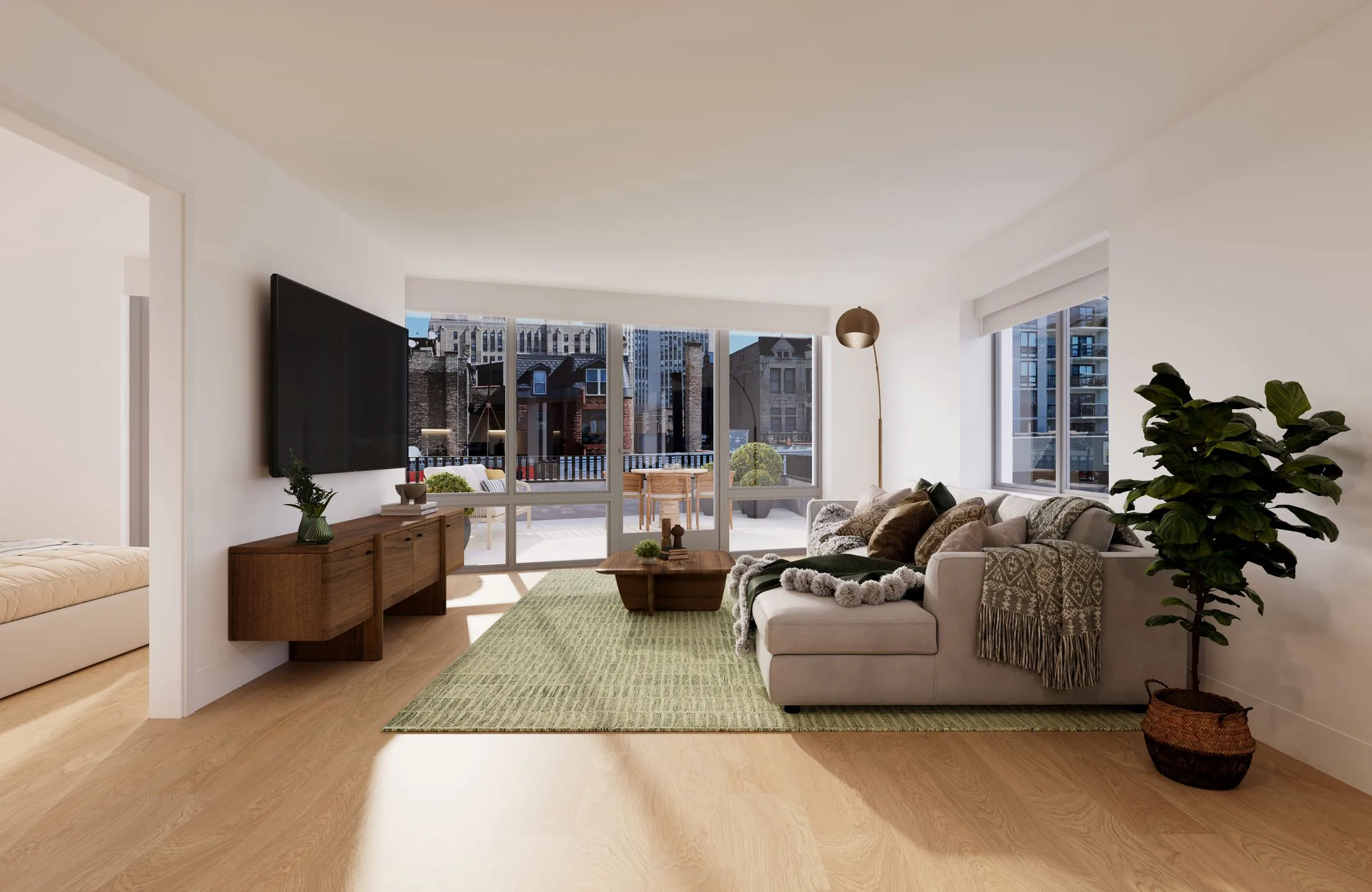 The Arris living room interior, Lincoln Park Chicago