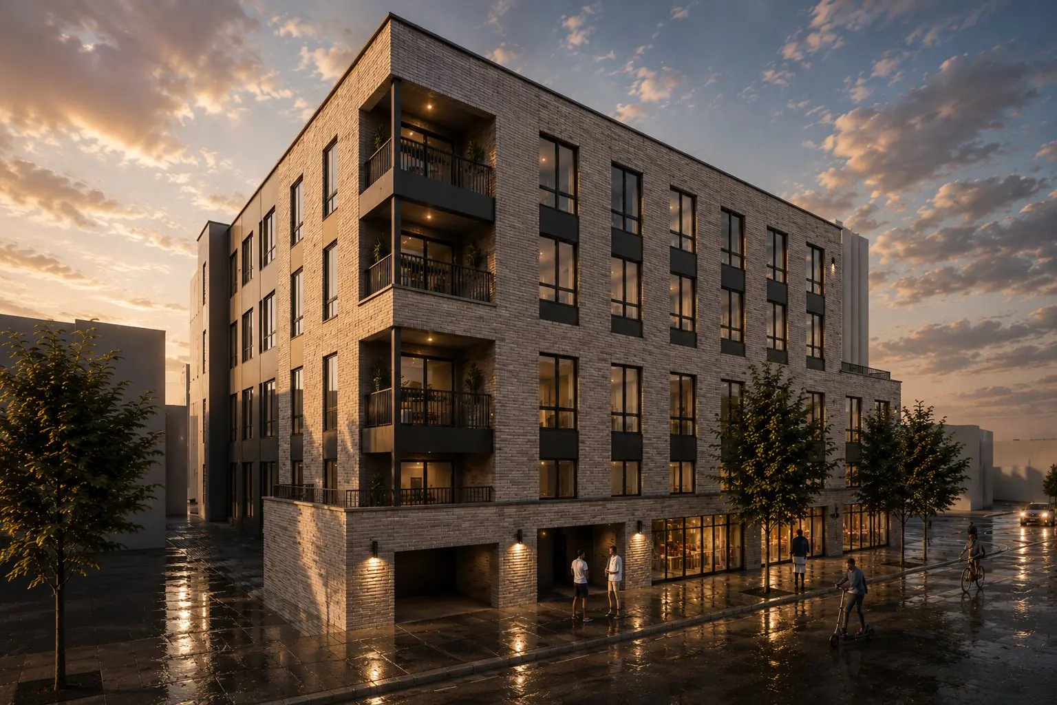 The Arris corner view rendering, Clark and Wrightwood, Lincoln Park Chicago