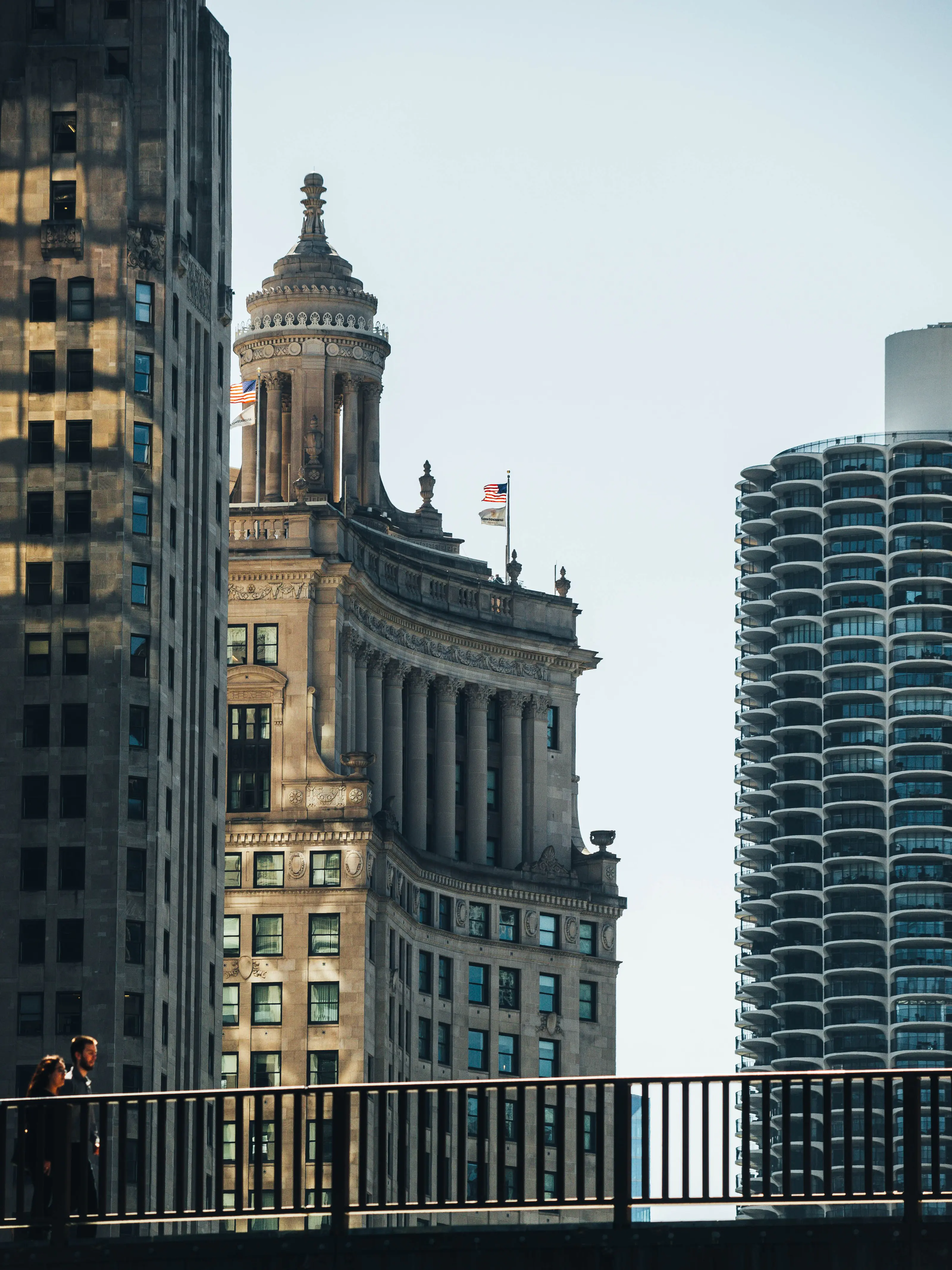 The Jewelers Building and Marina City from the Chicago River, Chicago